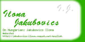 ilona jakubovics business card